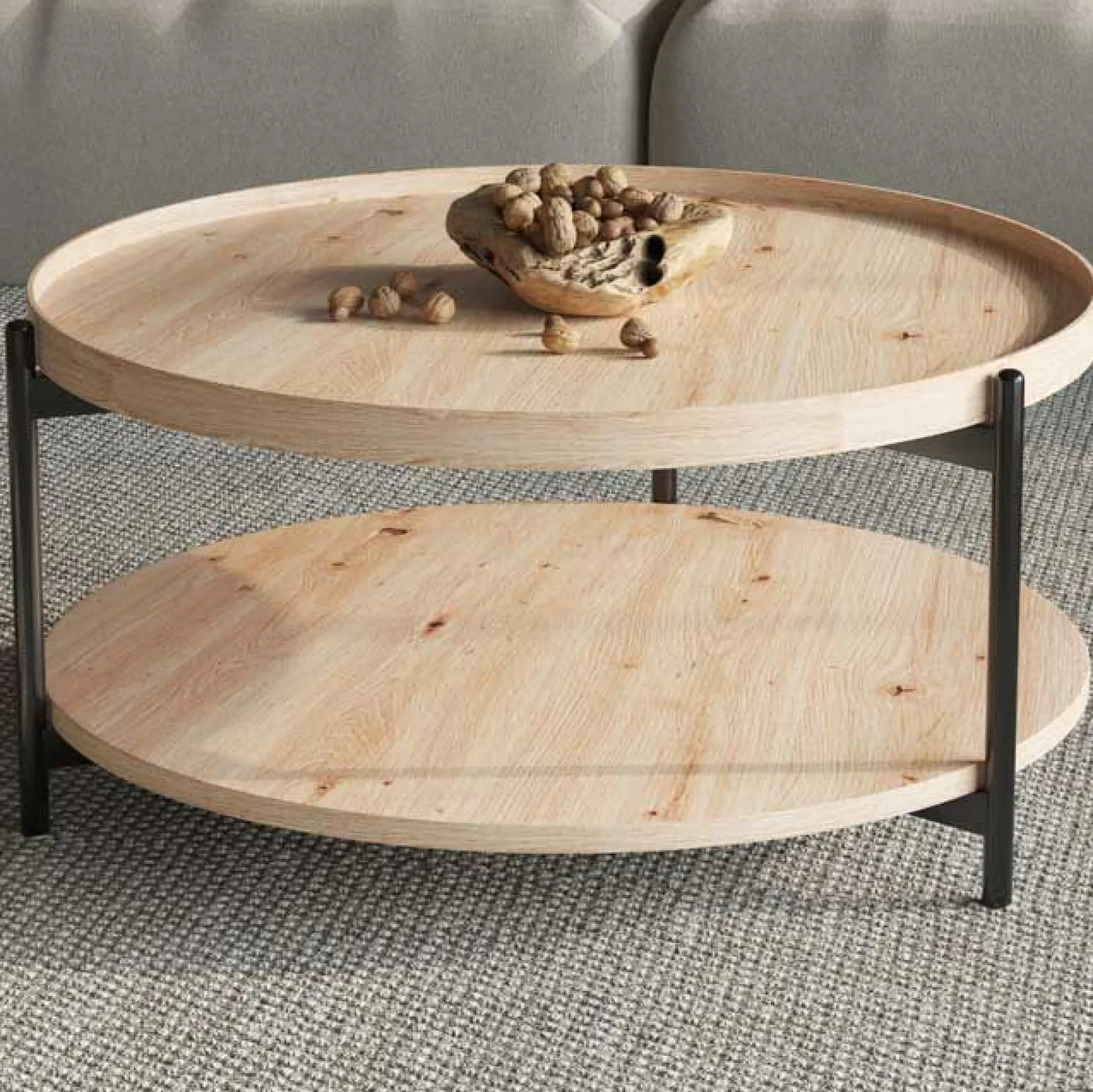 Couchtisch Davina | Ø80 x 40 cm | Old Oak Design
