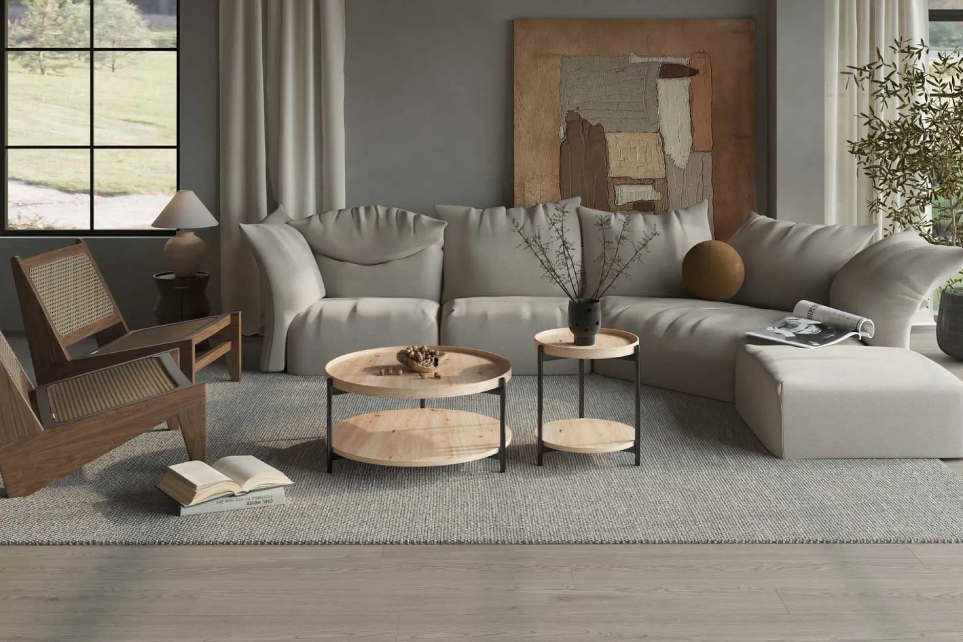 Couchtisch Davina | Ø80 x 40 cm | Old Oak Design