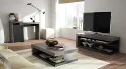 Couchtisch Delta mit Stauraum - Betonoptik