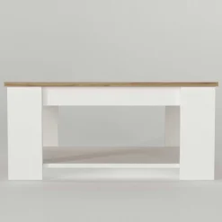 Couchtisch Dima - 90x60x42cm - Eiche Dekor/Weiß