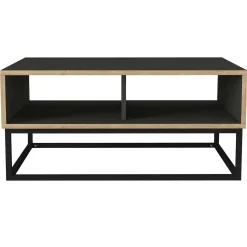 Couchtisch Dolores - 90x60x42cm - mit Ablage - Anthrazit/Eiche Dekor