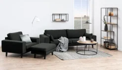 Couchtisch Dover Ø80 - schwarz/Wildeiche