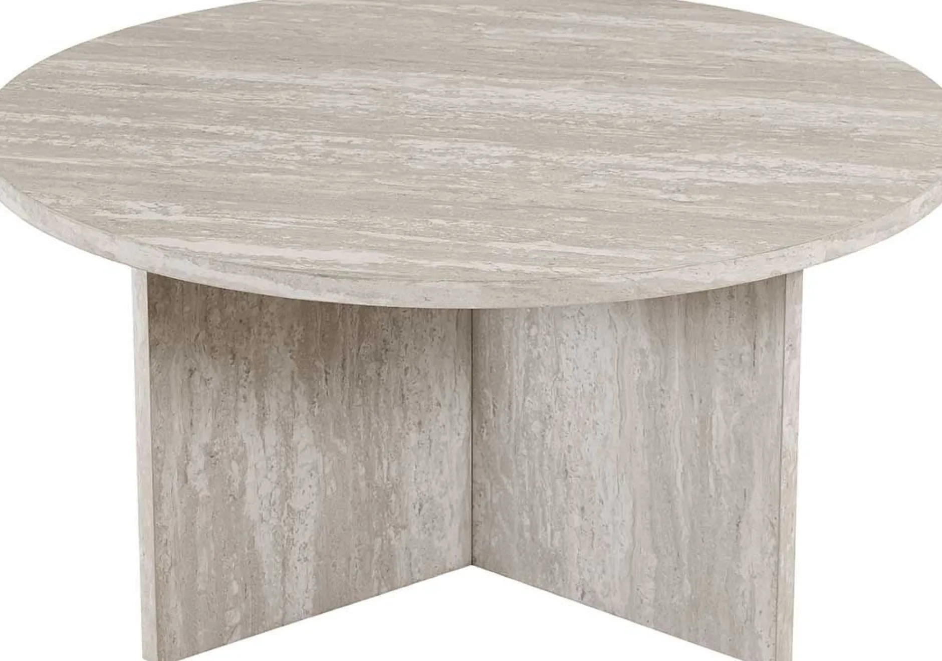 Couchtisch Drasir - Ø90x42cm - Travertin grau