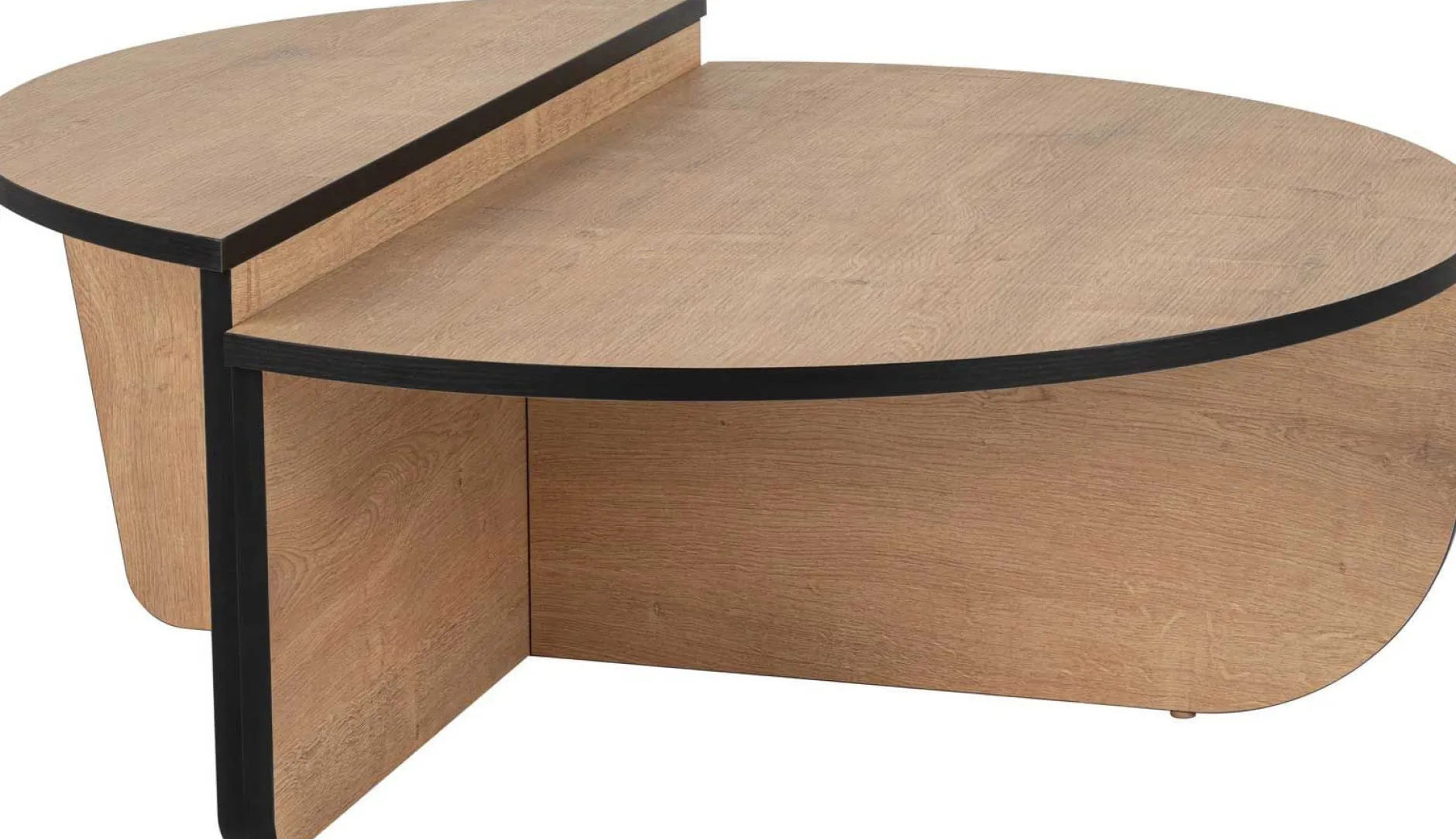 Couchtische Orion - 60x90x30cm - 2er Set - Eiche Dekor/schwarz