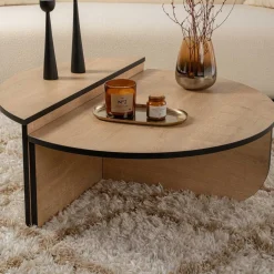 Couchtische Orion - 60x90x30cm - 2er Set - Eiche Dekor/schwarz