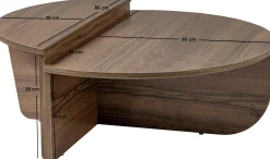 Couchtische Orion - 60x90x30cm - 2er Set - Dekor Nussbaum