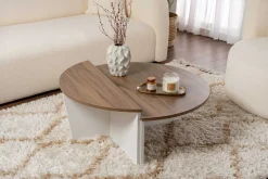 Couchtische Orion - 60x90x30cm - 2er Set - Walnuss/Weiß