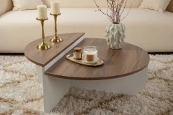 Couchtische Orion - 60x90x30cm - 2er Set - Walnuss/Weiß
