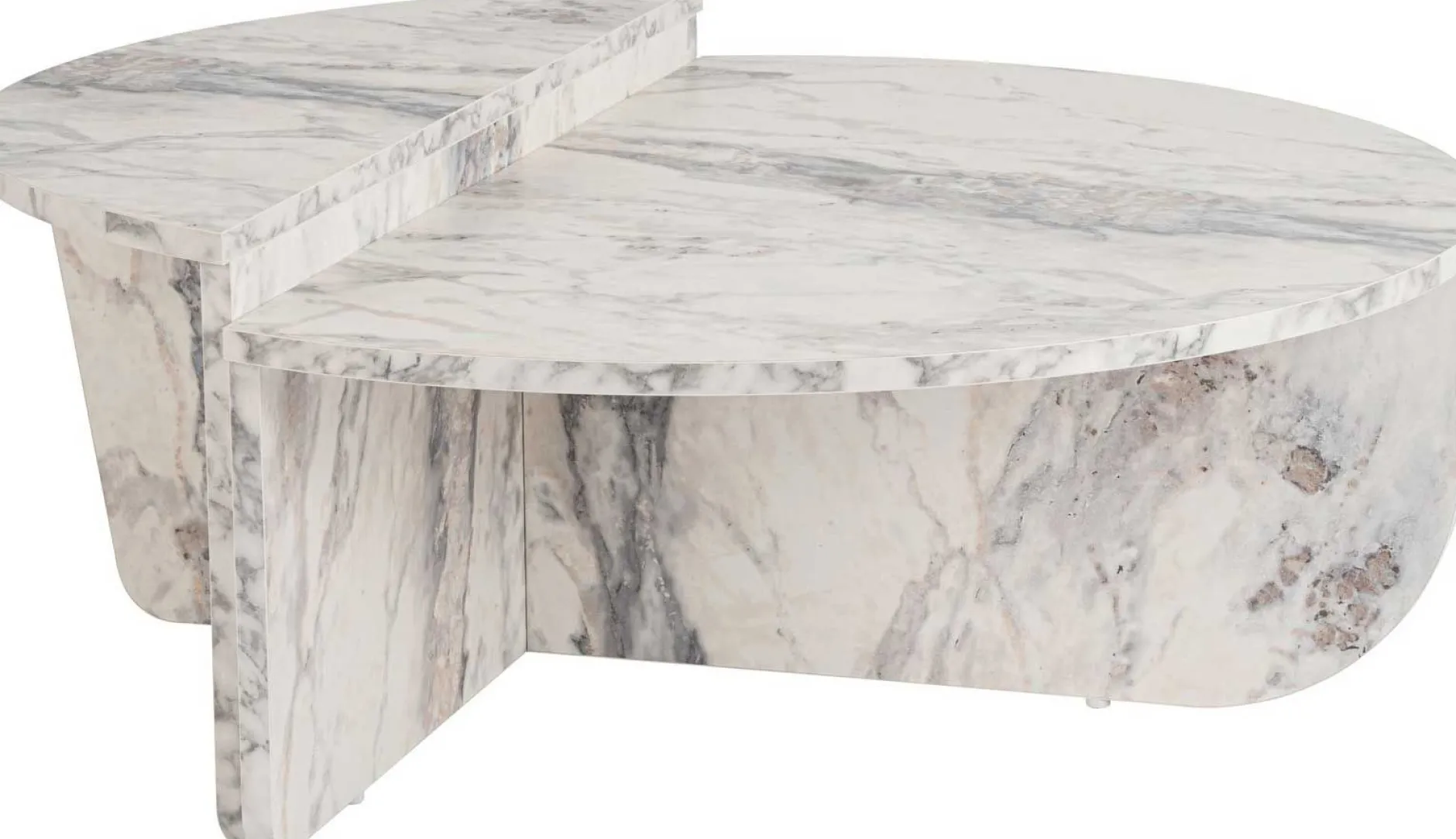 Couchtische Orion - 60x90x30cm - Satz von 2 - Marmor