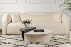 Couchtische Orion - 60x90x30cm - Satz von 2 - weiß/schwarz