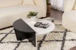 Couchtische Orion - 60x90x30cm - Satz von 2 - weiß/schwarz