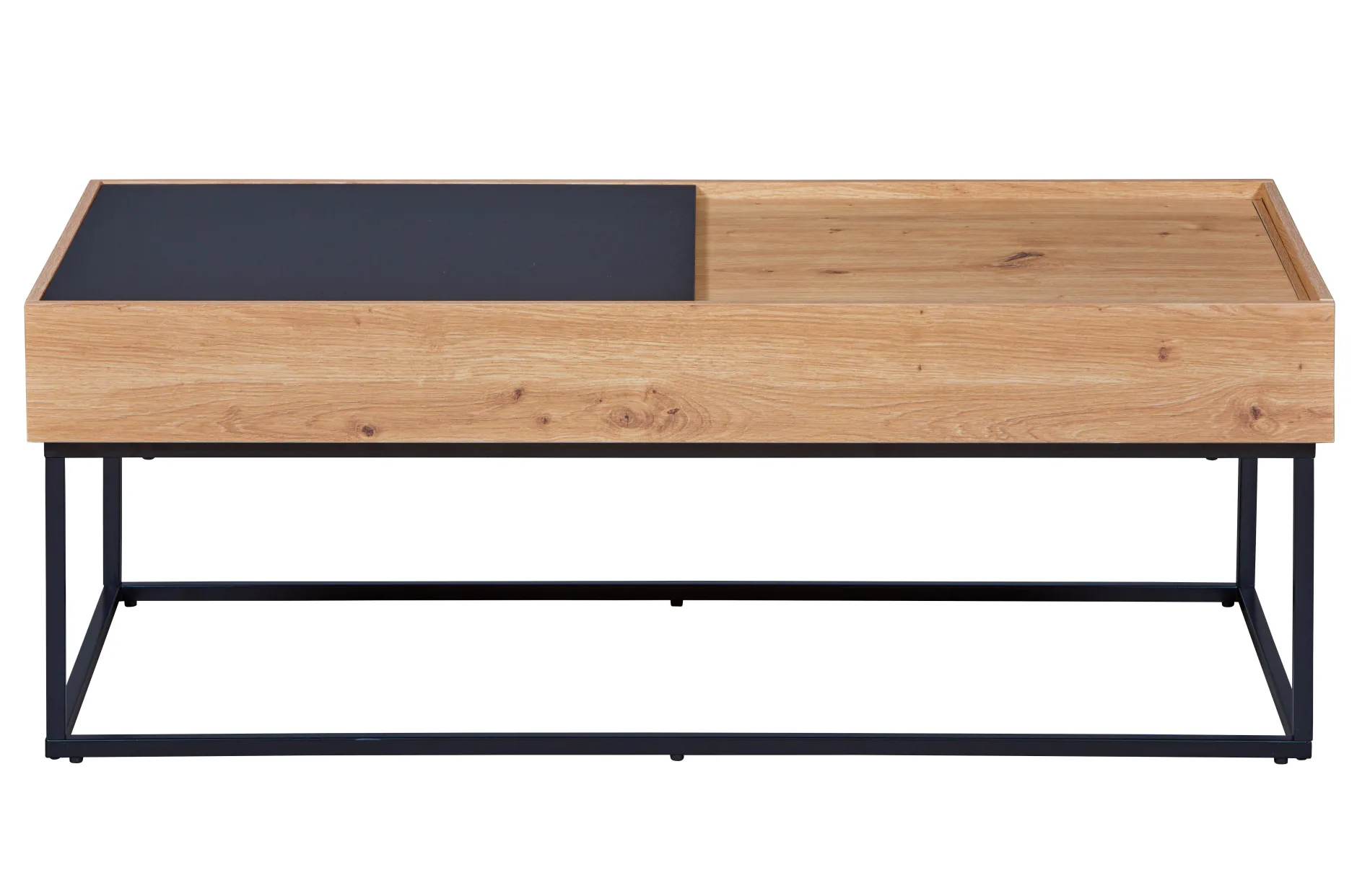 Couchtisch Filora | 110 x 50 x 40 cm | 2 Ablagefächer | Farbe: Eiche