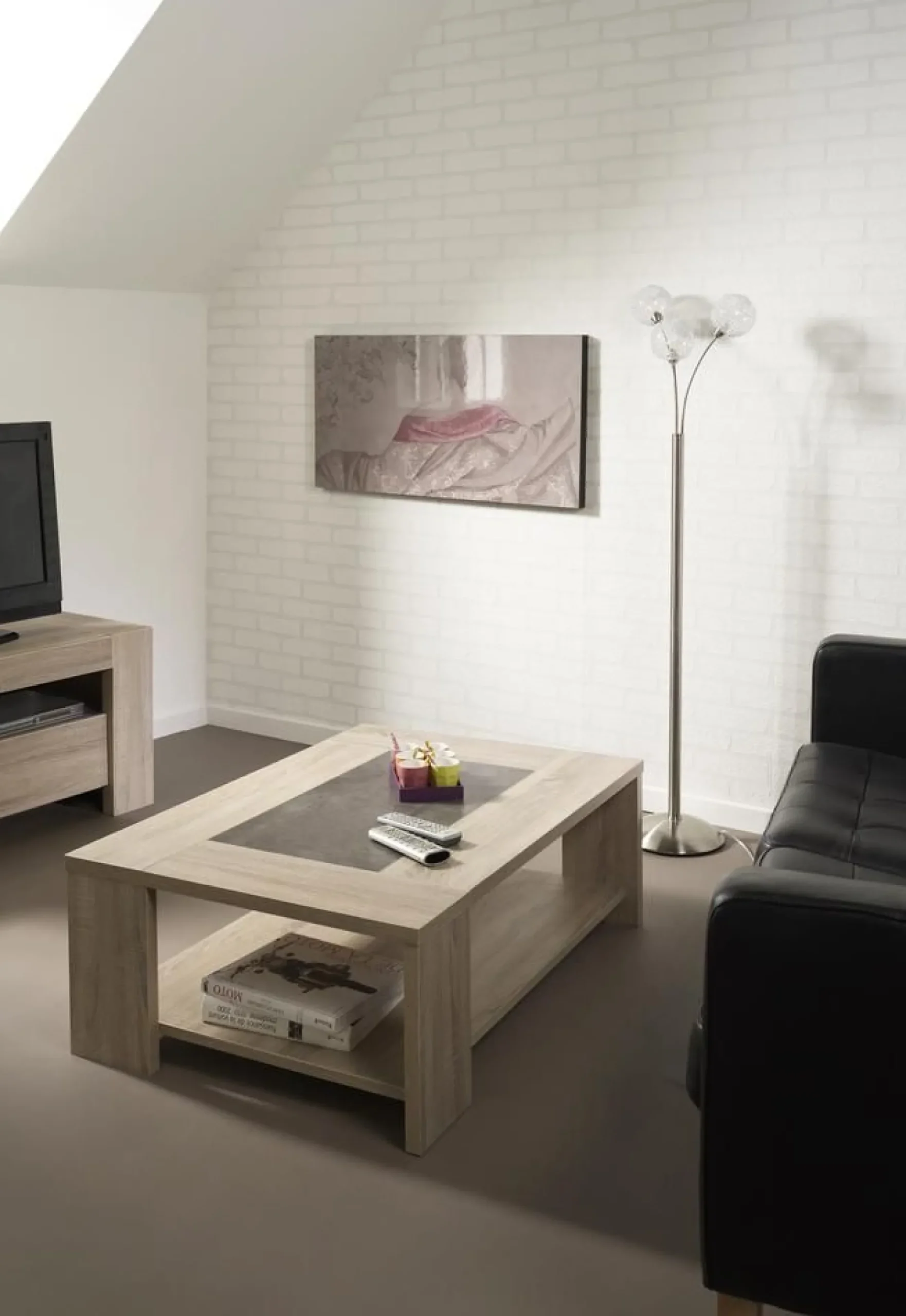 Couchtisch Fumay 105x73x37cm - Eiche Dekor/Beton