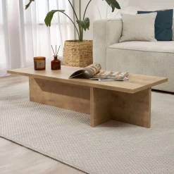 Couchtisch Harbor - 100% MELAMINE - Saphireiche - 30 x 45 x 120 cm