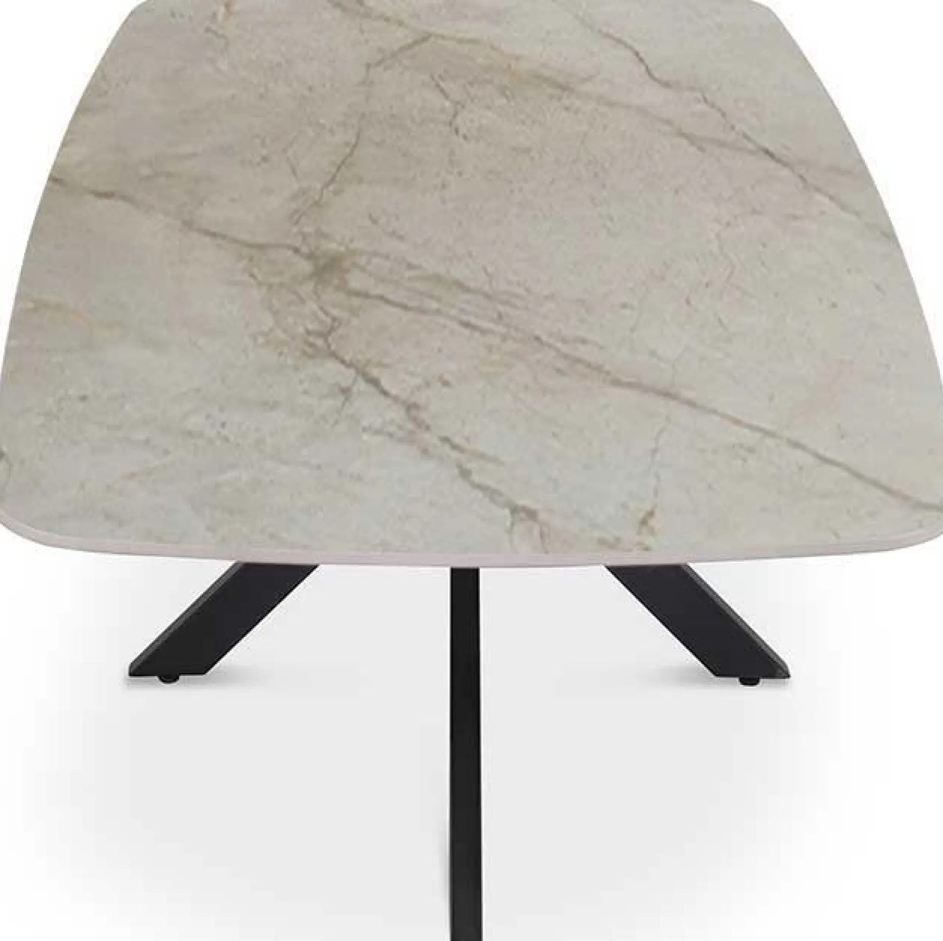 Couchtisch Helios - 130x70x45cm - Dänisch oval - beige Marmor