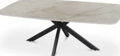 Couchtisch Helios - 130x70x45cm - Dänisch oval - beige Marmor
