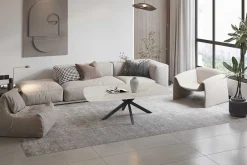Couchtisch Helios - 130x70x45cm - Dänisch oval - beige Marmor