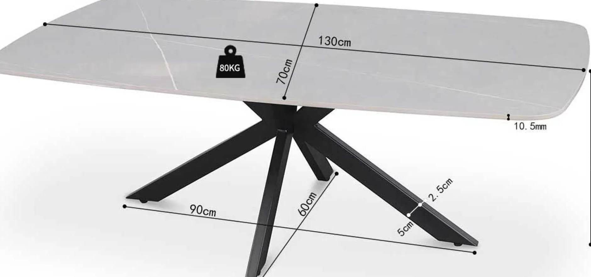 Couchtisch Helios | 130 x 70 x 45 cm | Grau