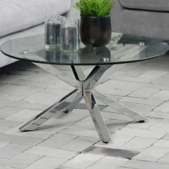Couchtisch Hennie ø82cm - Tischplatte aus Glas