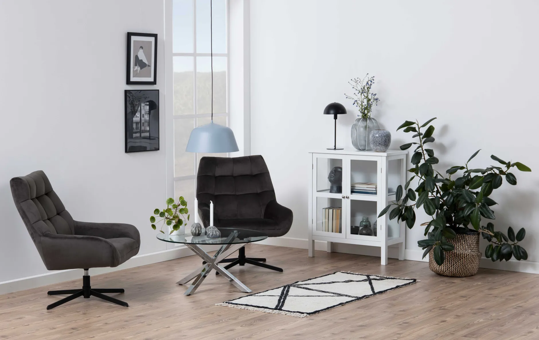 Couchtisch Hennie ø82cm - Tischplatte aus Glas