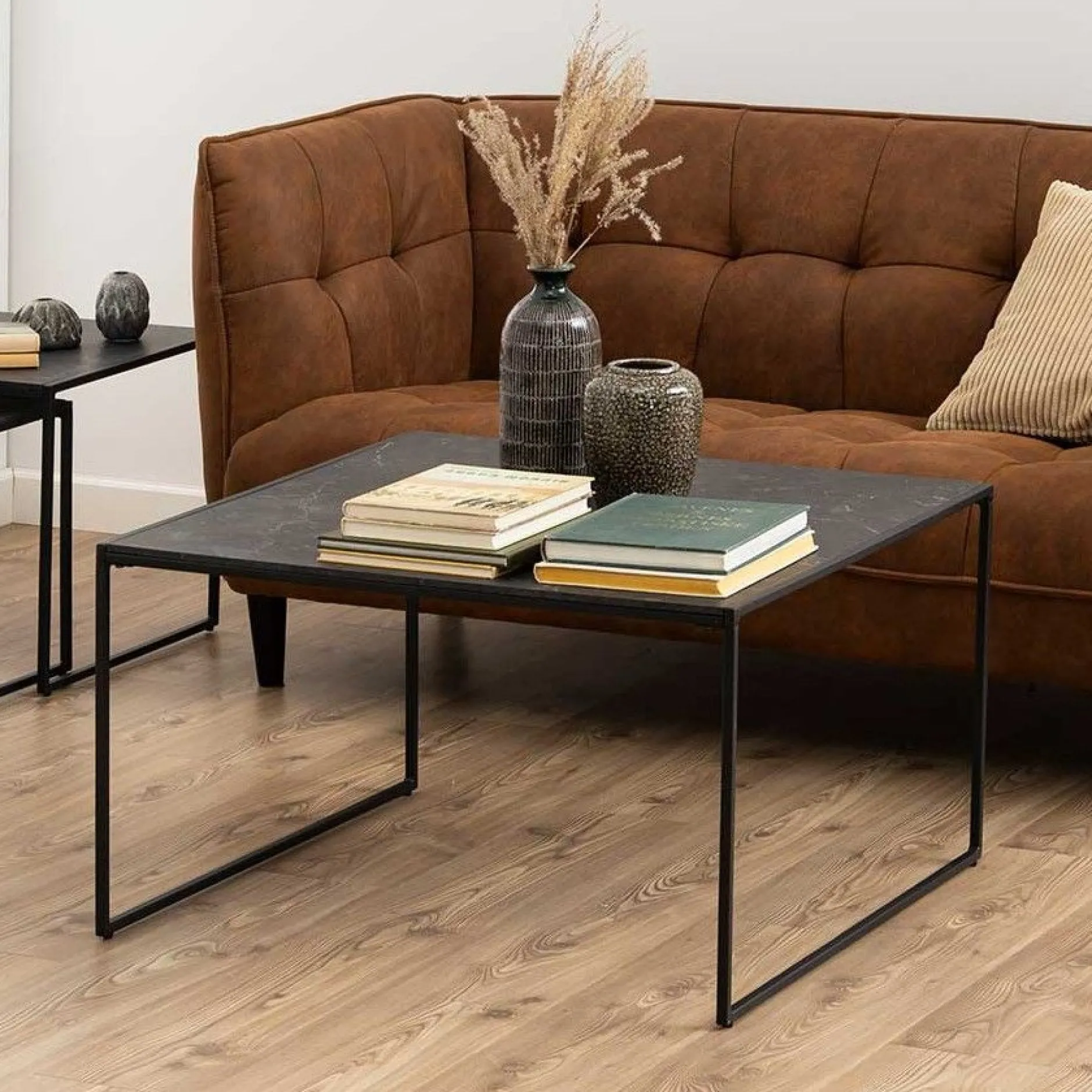 Couchtisch Inacio 80x80 - schwarz