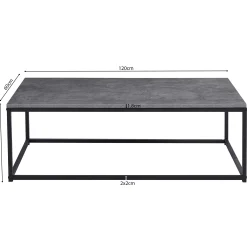 Couchtisch in Betonoptik - Dallas | H-H 40 x B-L 120 x T-P 60 cm