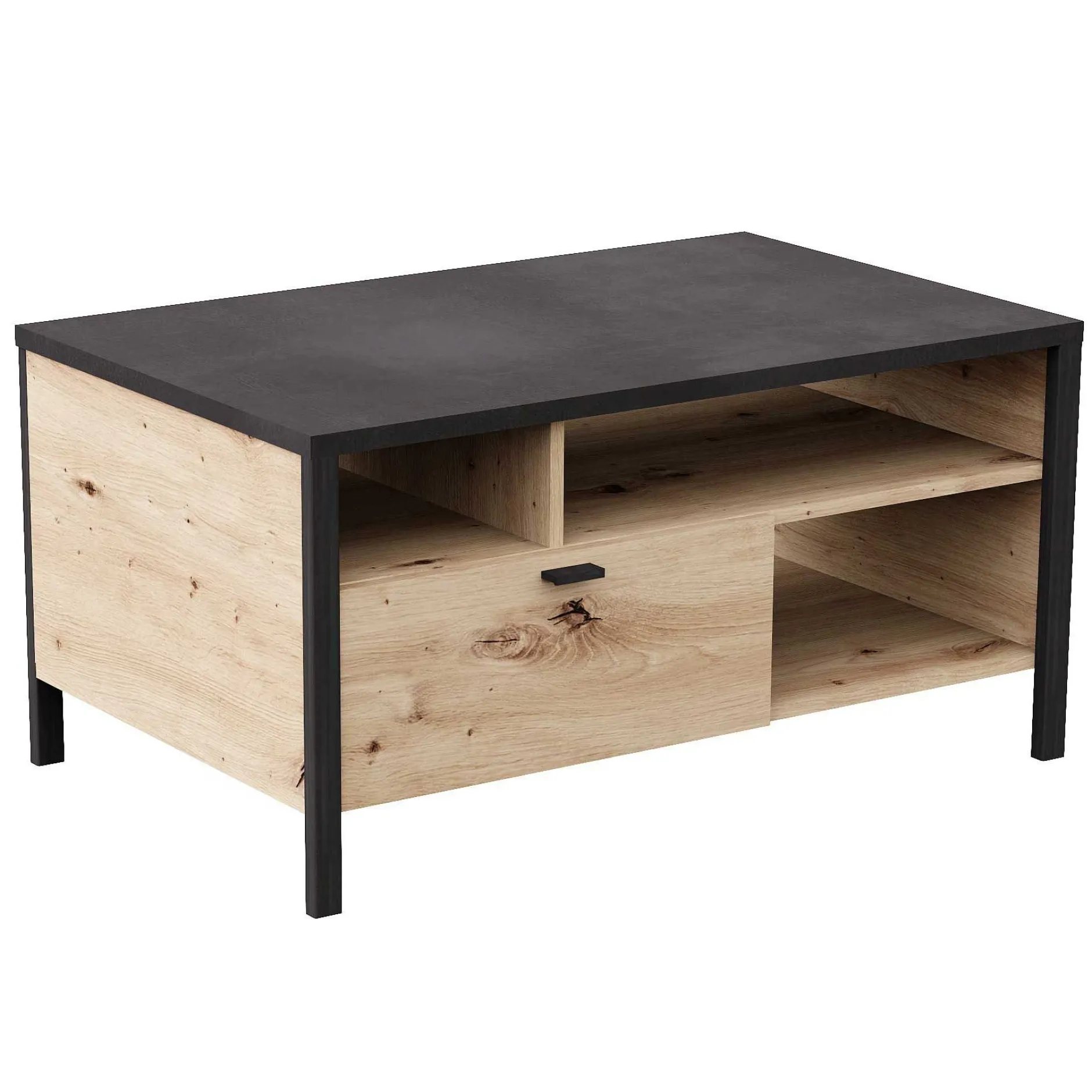 Couchtisch In-Loft 95x59 industriell - Eiche alt