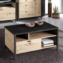 Couchtisch In-Loft 95x59 industriell - Eiche alt