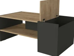 Couchtisch Izia - 110x60x45cm - Anthrazit/Eiche Dekor