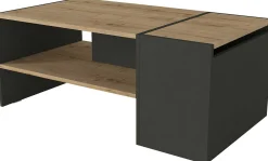Couchtisch Izia - 110x60x45cm - Anthrazit/Eiche Dekor