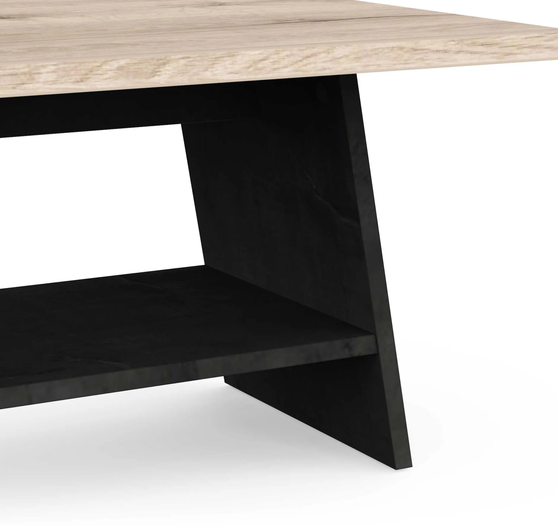 Couchtisch Jacynthe - 91x45x34cm - Eiche Dekor/Betonoptik