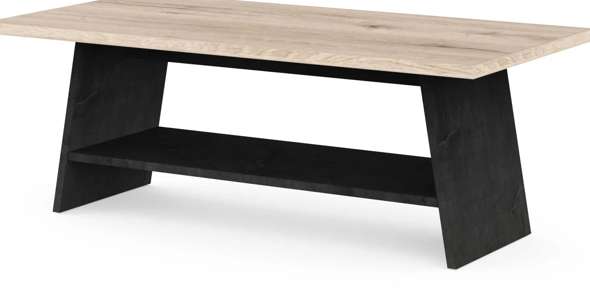 Couchtisch Jacynthe - 91x45x34cm - Eiche Dekor/Betonoptik