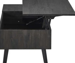 Couchtisch Justine - 120x60x45cm - verstellbar - mit Ablage - dunkelbraun