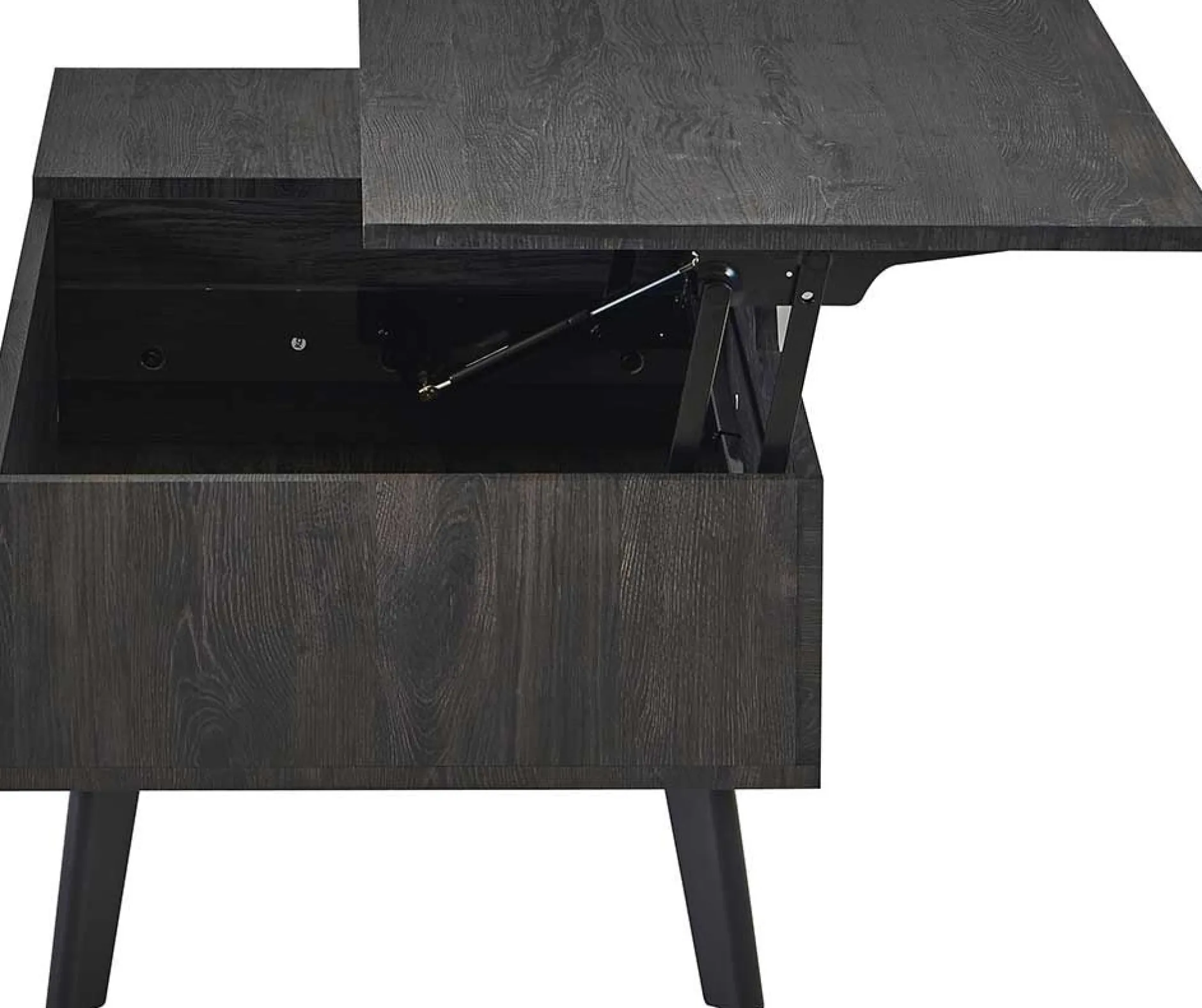 Couchtisch Justine - 120x60x45cm - verstellbar - mit Ablage - dunkelbraun