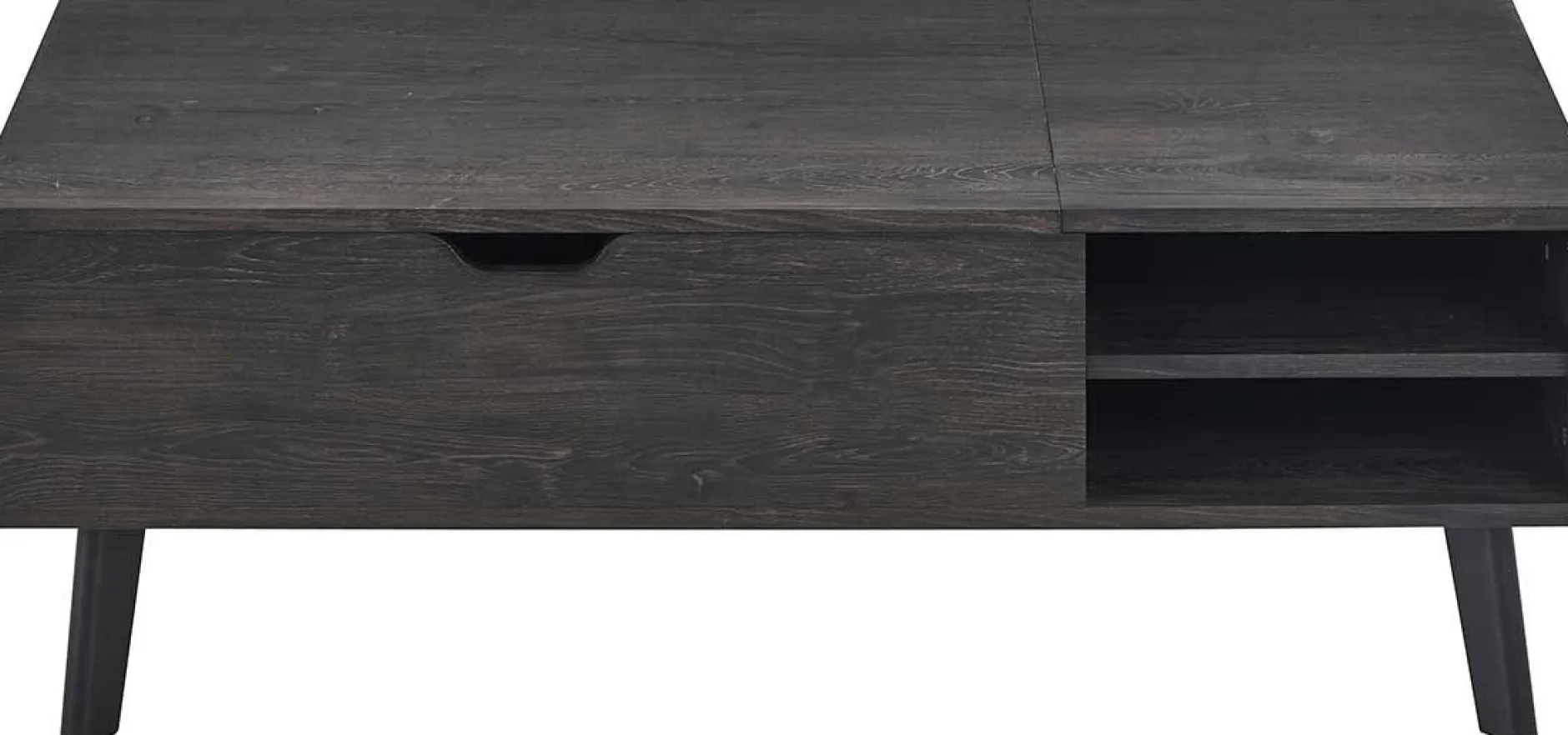 Couchtisch Justine - 120x60x45cm - verstellbar - mit Ablage - dunkelbraun