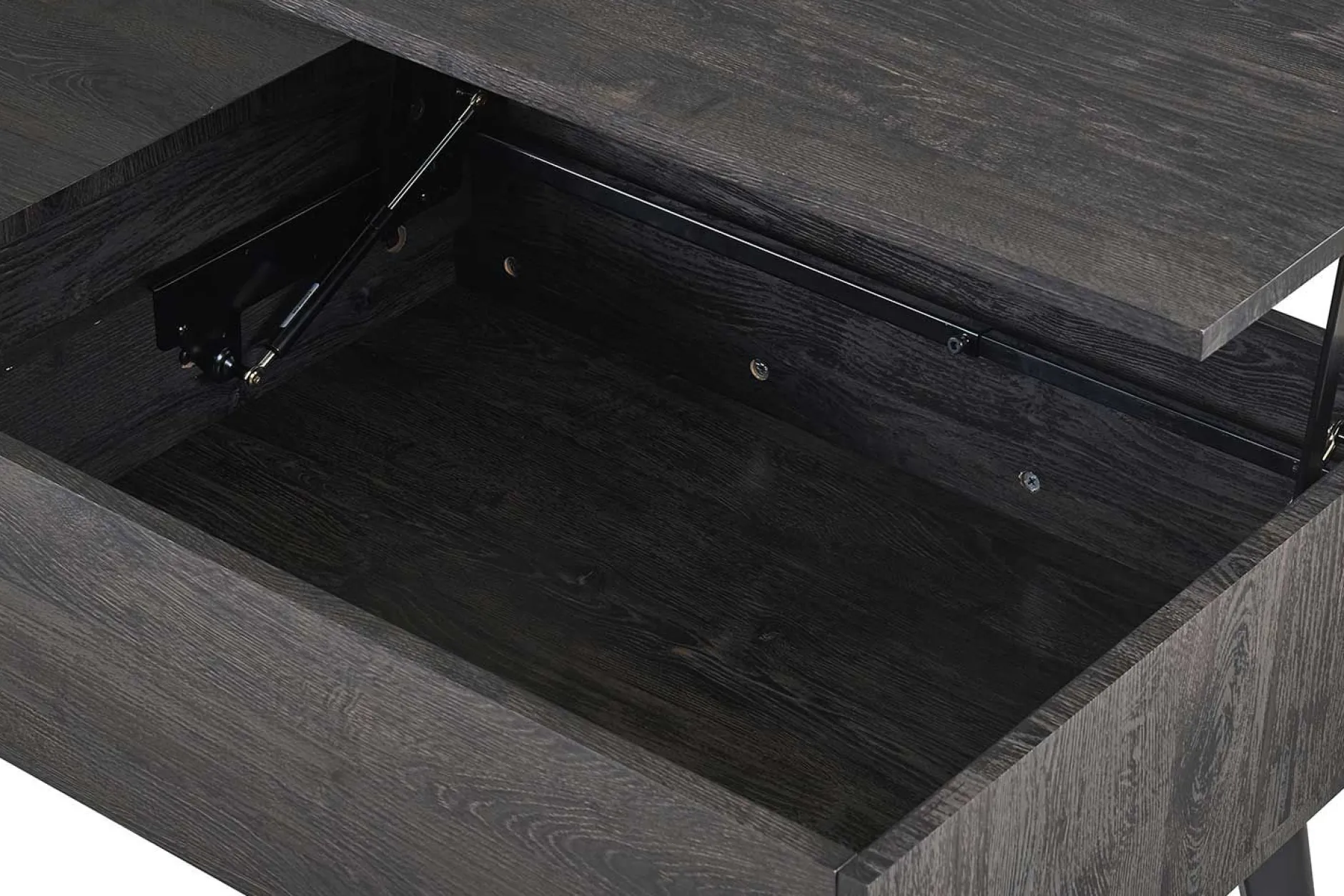 Couchtisch Justine - 120x60x45cm - verstellbar - mit Ablage - dunkelbraun