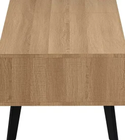 Couchtisch Justine - 120x60x45cm - verstellbar - mit Ablage - Eiche Dekor