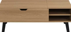 Couchtisch Justine - 120x60x45cm - verstellbar - mit Ablage - Eiche Dekor