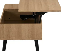 Couchtisch Justine - 120x60x45cm - verstellbar - mit Ablage - Eiche Dekor