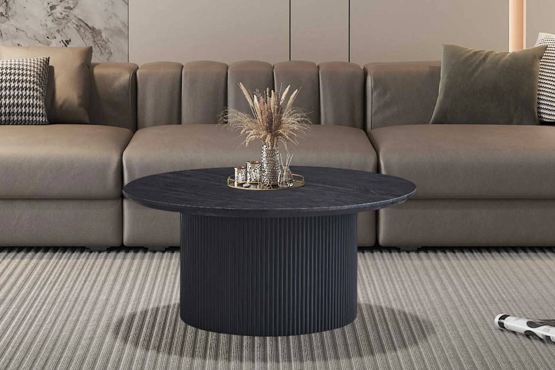 Couchtisch Lagos | Ø80 x 38 cm | Dunkelbraun