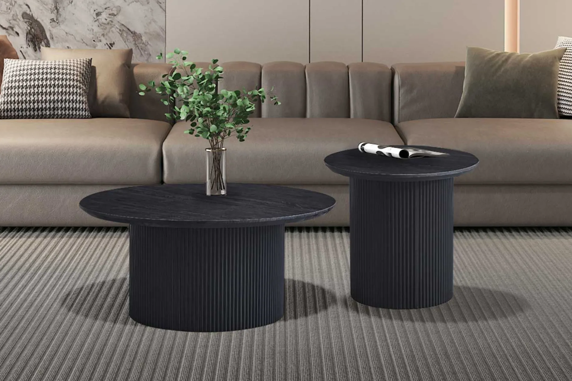 Couchtisch Lagos | Ø80 x 38 cm | Dunkelbraun