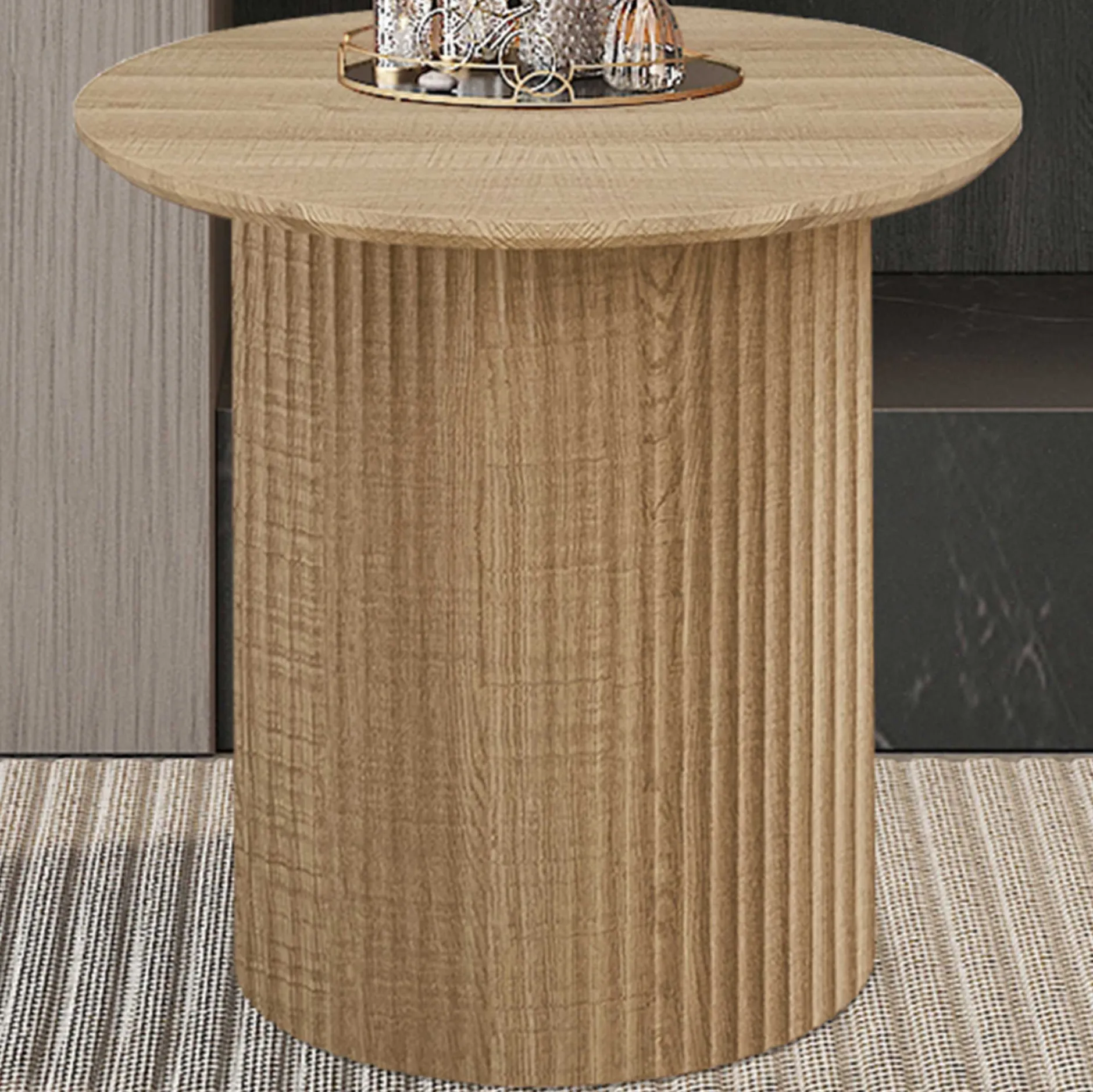 Couchtisch Lagos - Ø50x46cm - Eiche Dekor