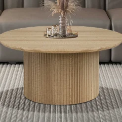 Couchtisch Lagos - Ø80x38cm - Eiche Dekor