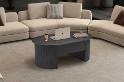 Couchtisch Lagos - 120x70x45cm - verstellbar - mit Ablage - dunkelbraun