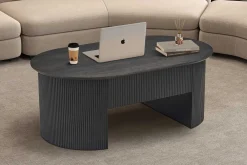 Couchtisch Lagos - 120x70x45cm - verstellbar - mit Ablage - dunkelbraun