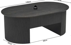 Couchtisch Lagos - 120x70x45cm - verstellbar - mit Ablage - dunkelbraun