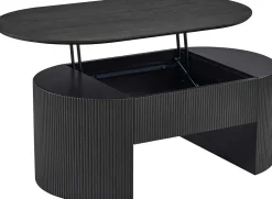 Couchtisch Lagos - 120x70x45cm - verstellbar - mit Ablage - dunkelbraun