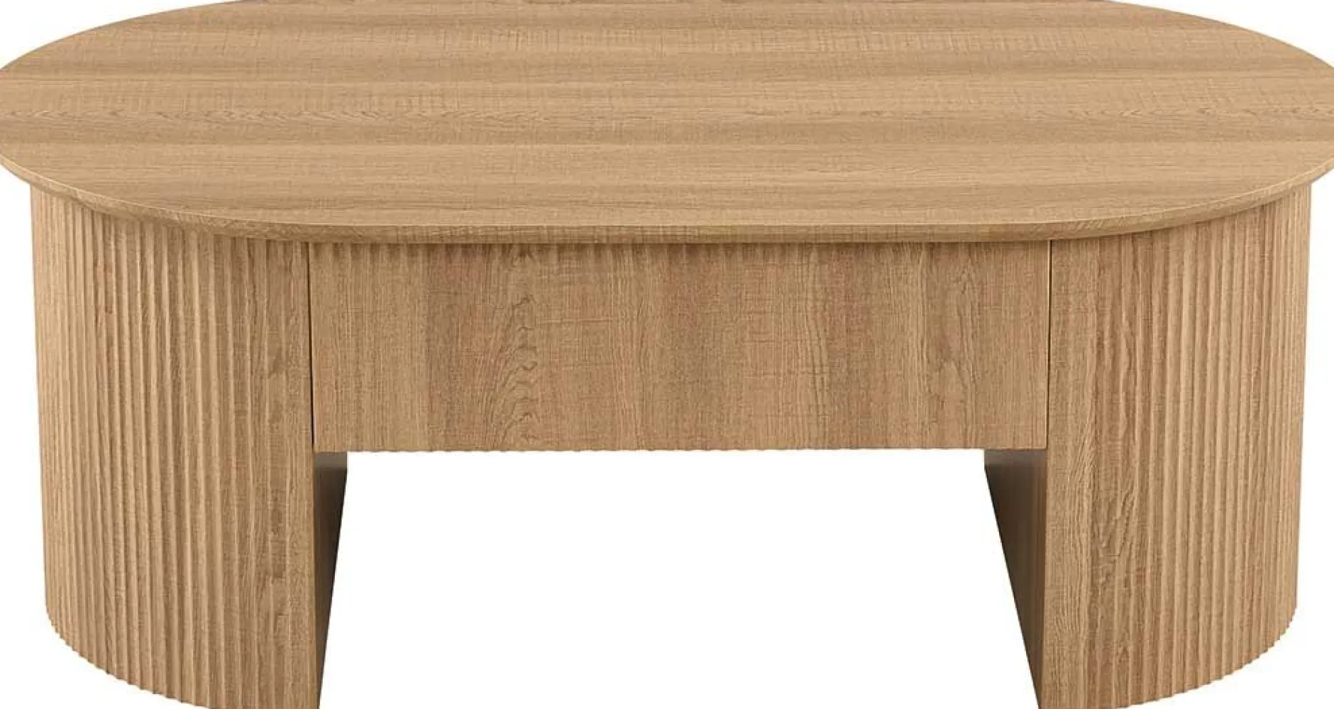 Couchtisch Lagos - 120x70x45cm - verstellbar - mit Ablage - Eiche Dekor