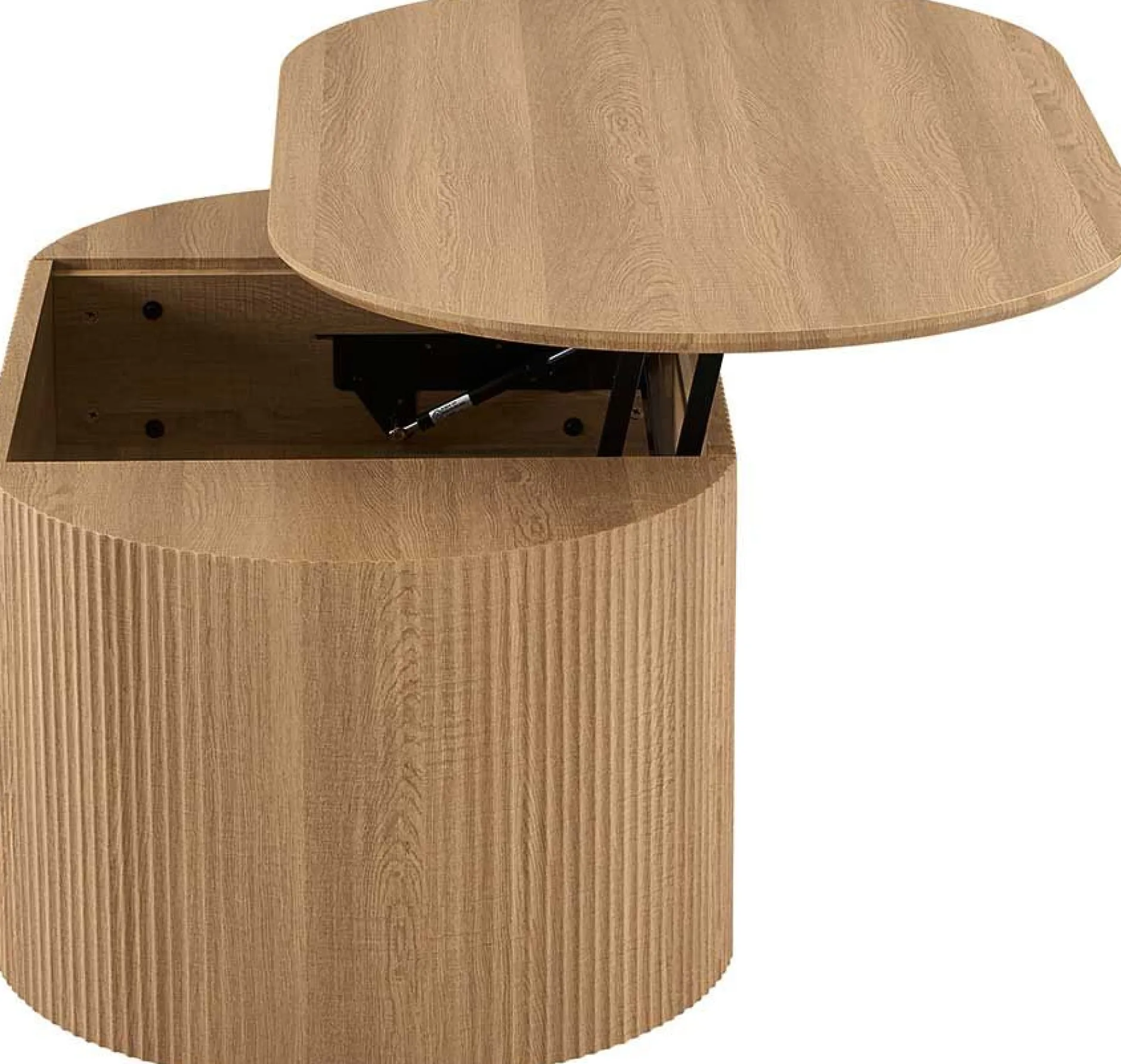 Couchtisch Lagos - 120x70x45cm - verstellbar - mit Ablage - Eiche Dekor