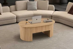 Couchtisch Lagos - 120x70x45cm - verstellbar - mit Ablage - Eiche Dekor